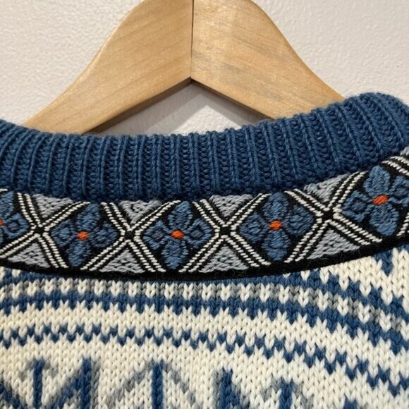 Dale of Norway Wool Sweater L Snowflake Nordic Cardigan Silver Clasps Vintage - Picture 5 of 9